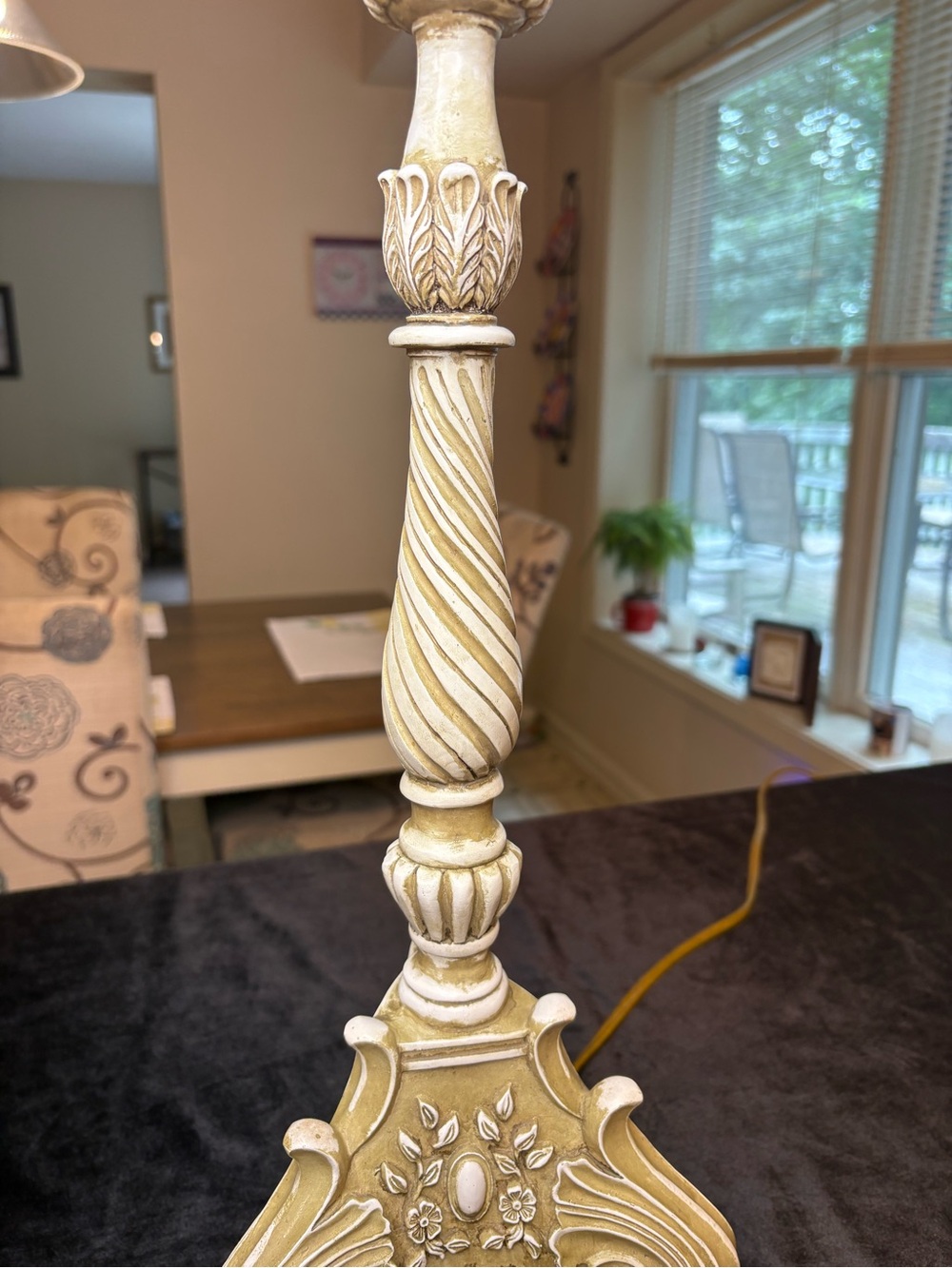Cream Decorative Twisted Column Table Lamp - Home Accents - Picture 4 of 11